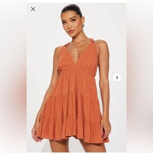 NWOT Alia Micro Mini Dress - Rust